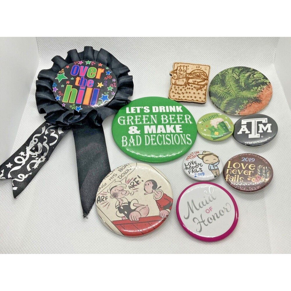 Lot of 10 Buttons St. Patricks Over The Hill Love Never Fails 2019 Maid of Honor